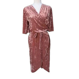 NORDSTROM / Alexia Admor Crushed Velvet Wrap Dress - size S